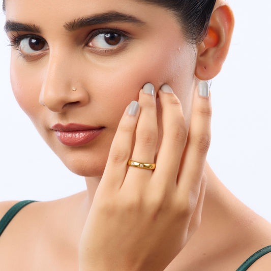 Astra Gold Starburst Ring - gold plated starburst statement ring for women - view 4