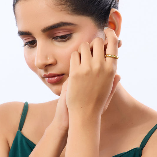 Astra Gold Starburst Ring - gold plated starburst statement ring for women - view 5