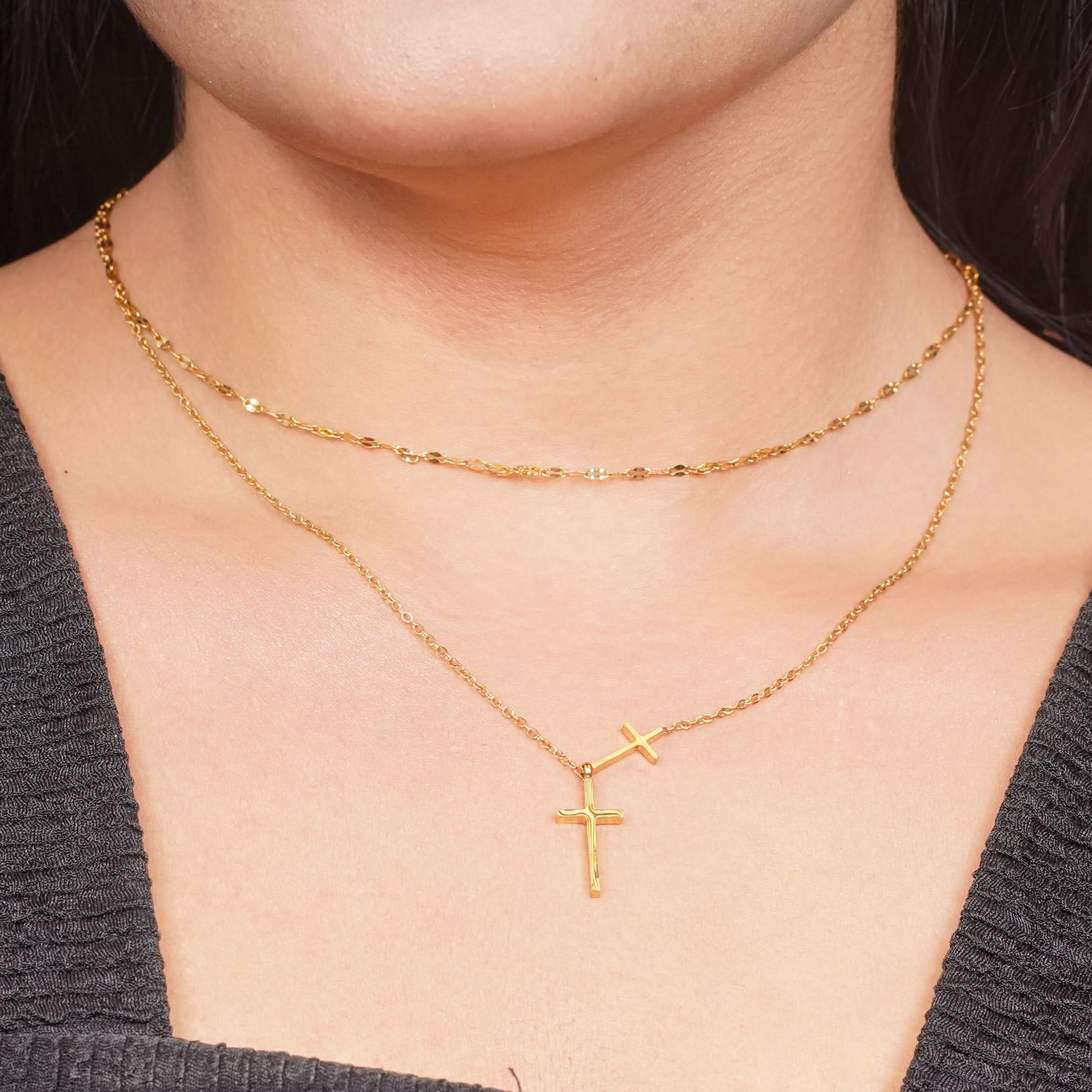 Asym Luxe Diamond Collar Necklace - gold plated asymmetric diamond collar necklace for women - view 2