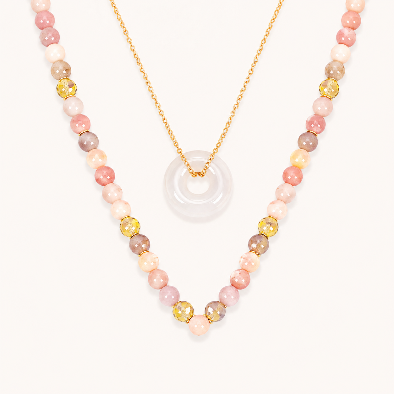 Aura Bloom Minimal Necklace and Earrings Set - gold plated minimal jewellery set for women