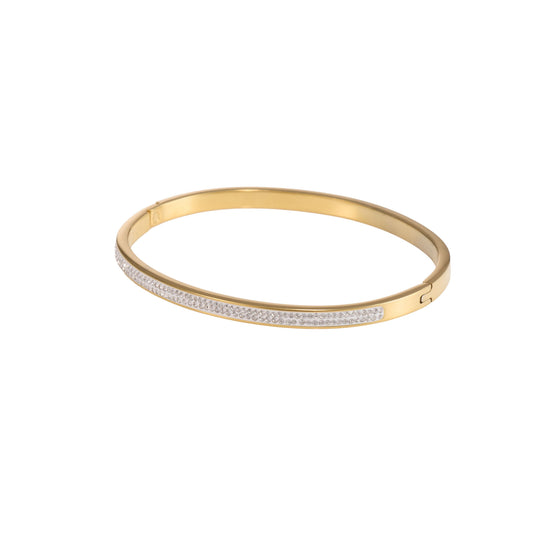 Aura Crystal Cuff Bracelet - gold plated crystal cuff bracelet for women - view 6