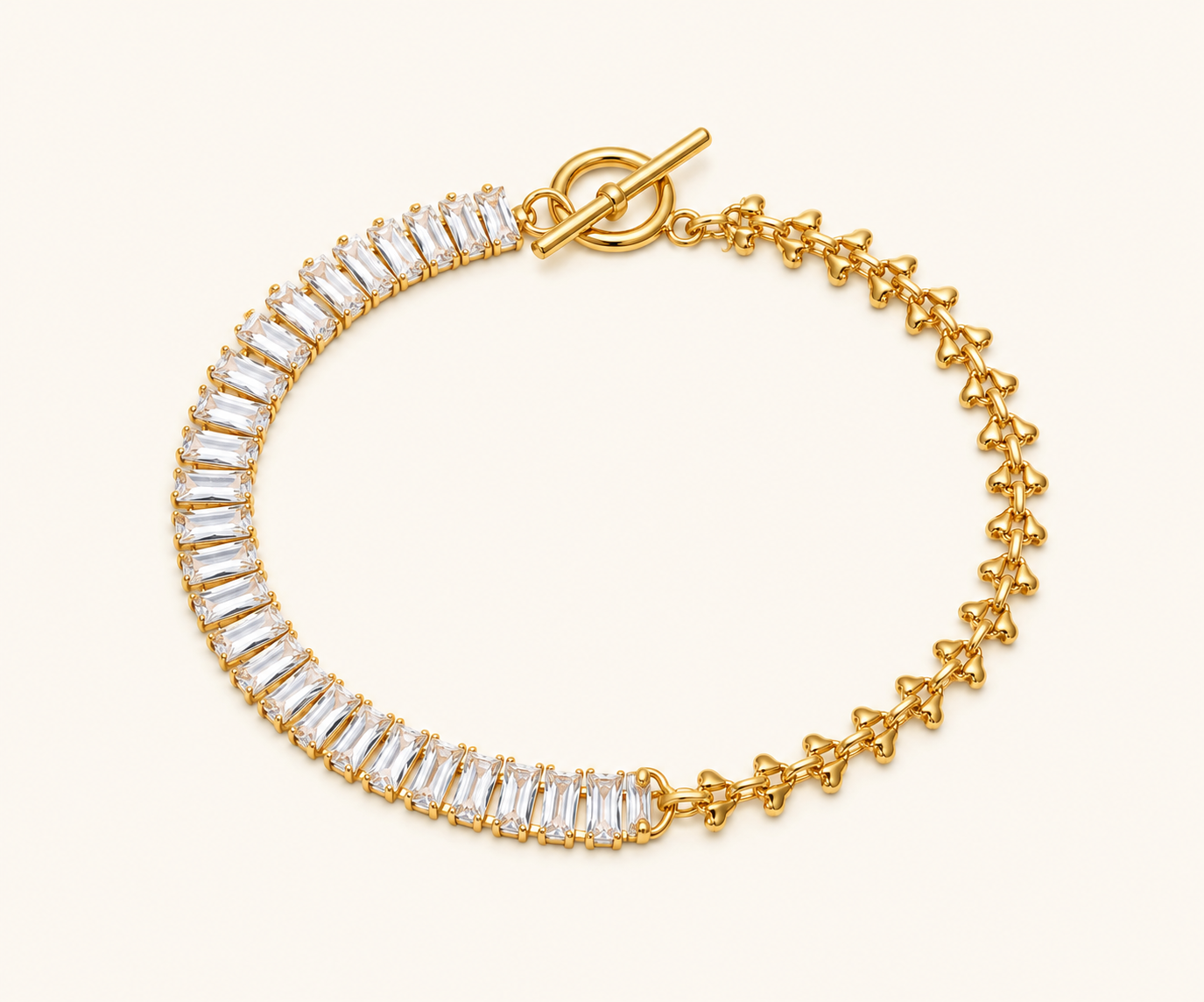 Aura Crystal Link Bracelet - gold plated crystal link chain bracelet for women - view 2