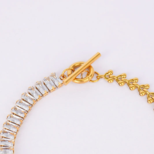 Aura Crystal Link Bracelet - gold plated crystal link chain bracelet for women - view 4
