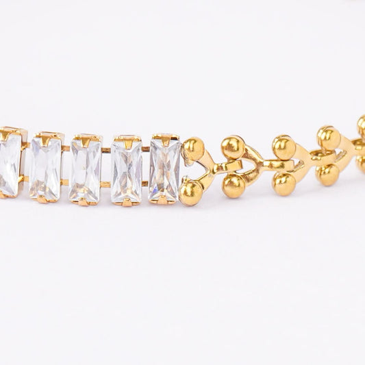 Aura Crystal Link Bracelet - gold plated crystal link chain bracelet for women - view 5