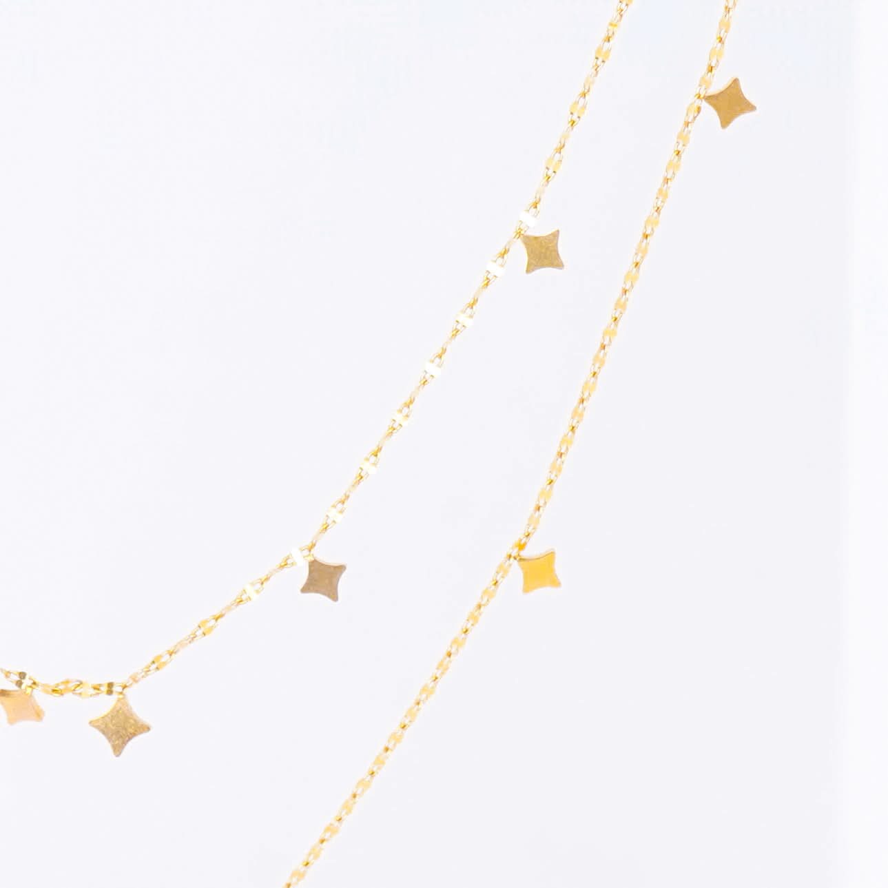Aura Stack Double Layer Necklace - gold plated double layer stacked necklace for women - view 2