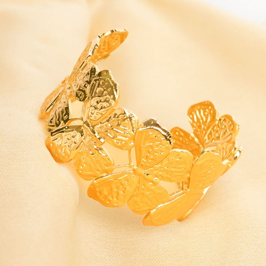 Aurelia Botanic Vacation Bangle - gold plated botanical bangle for women - view 8