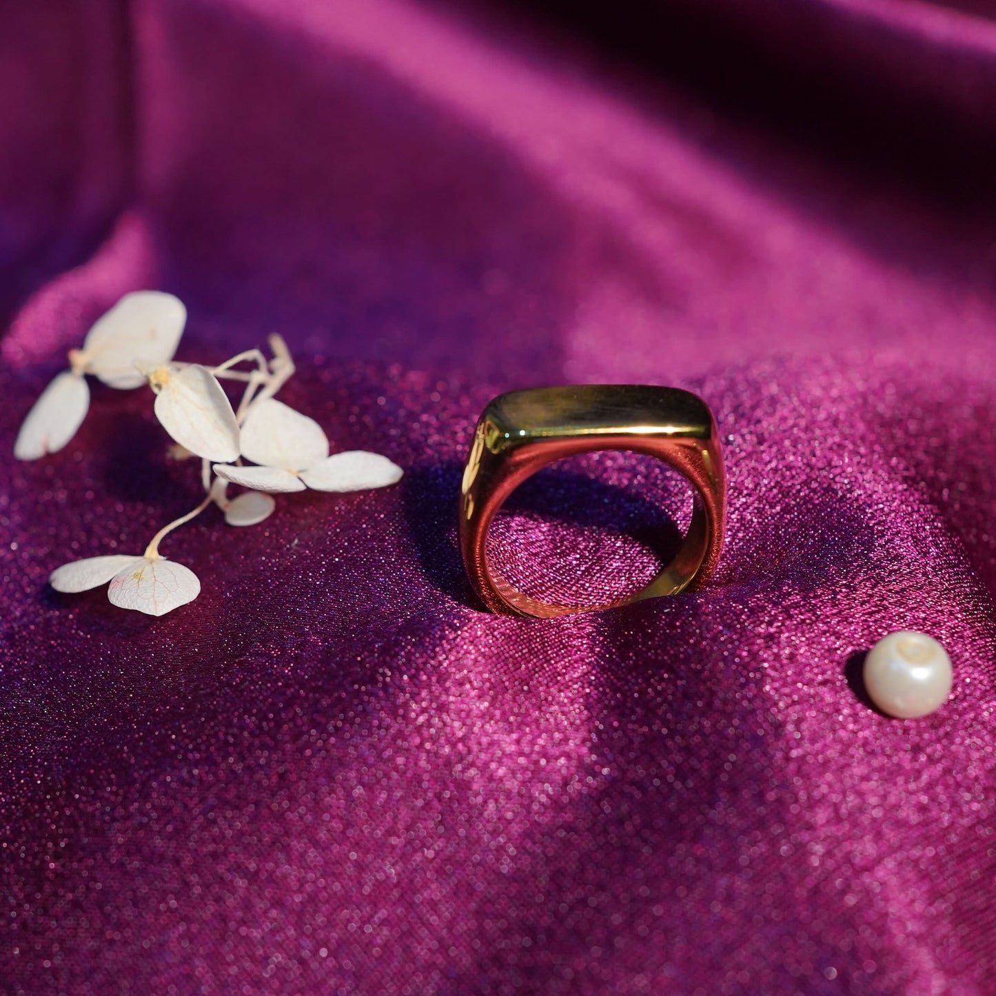 Aurelia Classic Gold Ring - gold plated classic band ring for women - view 4