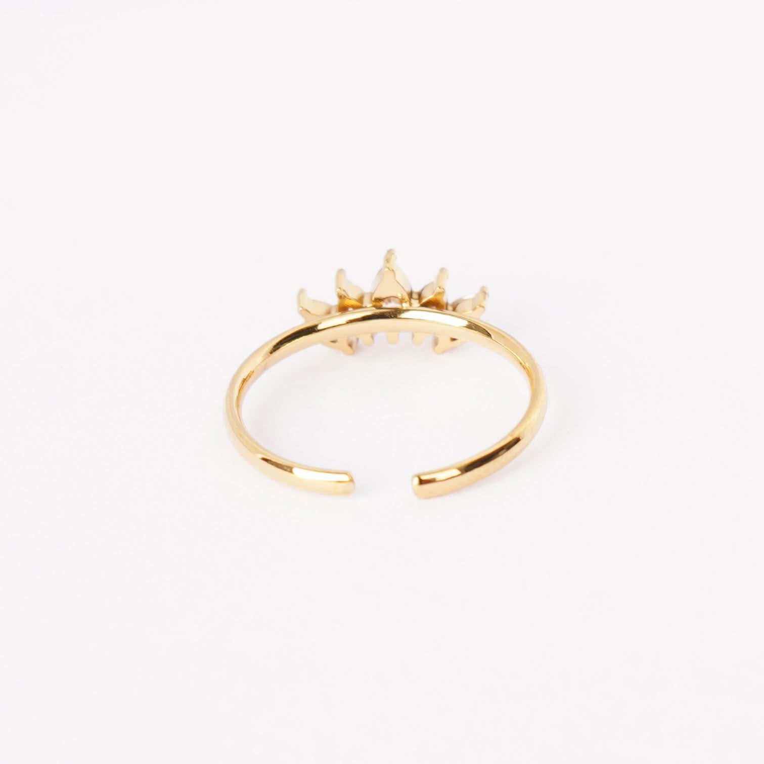 Aurelia Crown Spark Ring - gold plated crown zircon ring for women - view 2