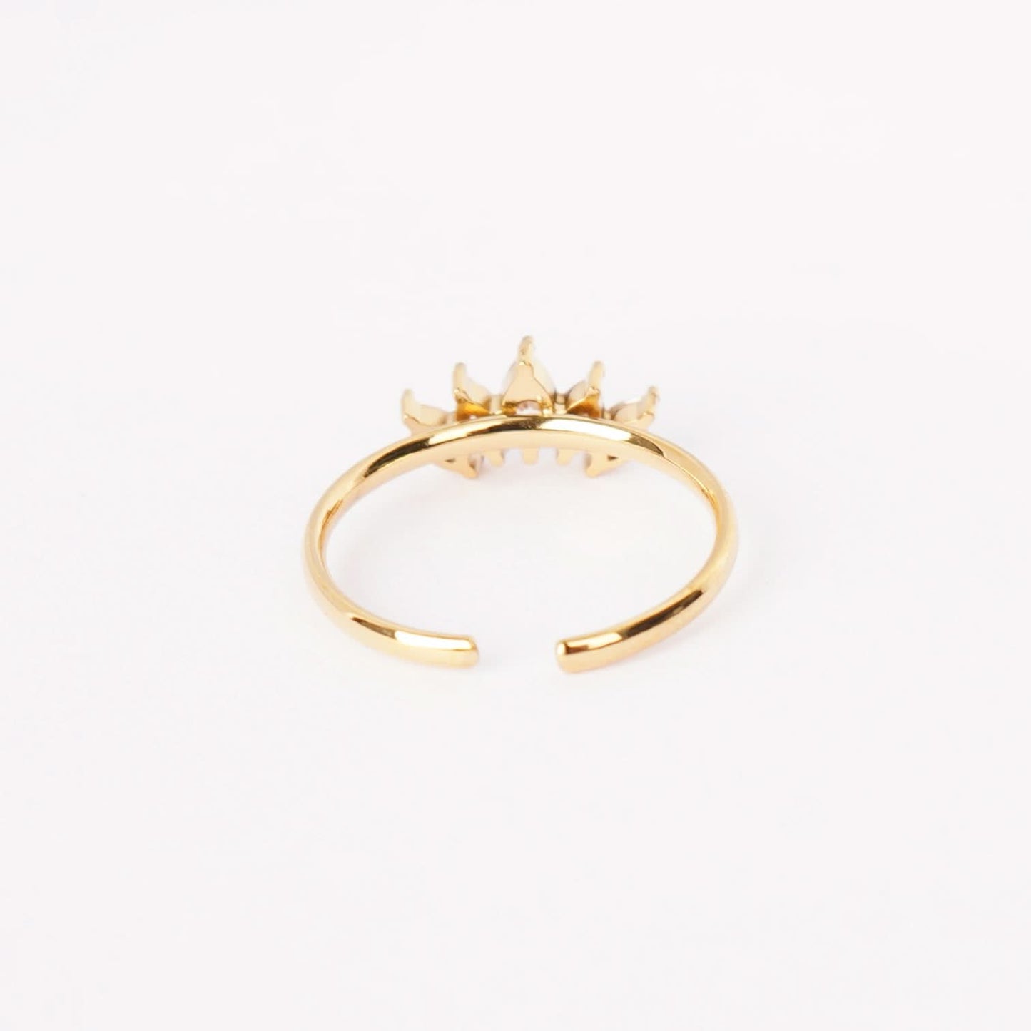Aurelia Crown Spark Ring - gold plated crown zircon ring for women - view 2