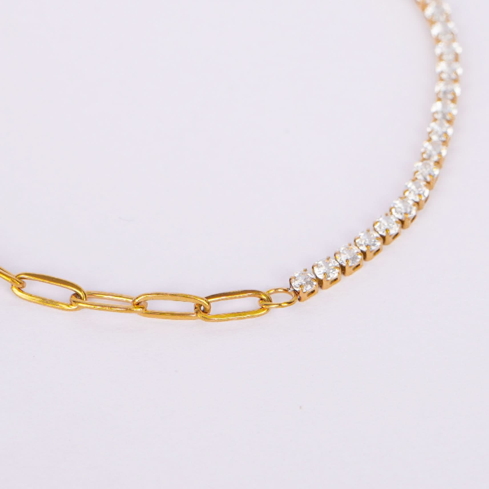Aurelia Dual Luxe Tennis Link Bracelet - gold plated tennis link bracelet for women - view 2