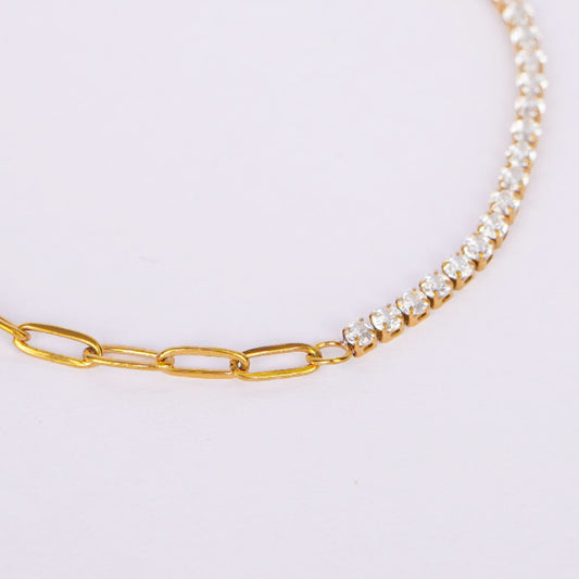 Aurelia Dual Luxe Tennis Link Bracelet - gold plated tennis link bracelet for women - view 2