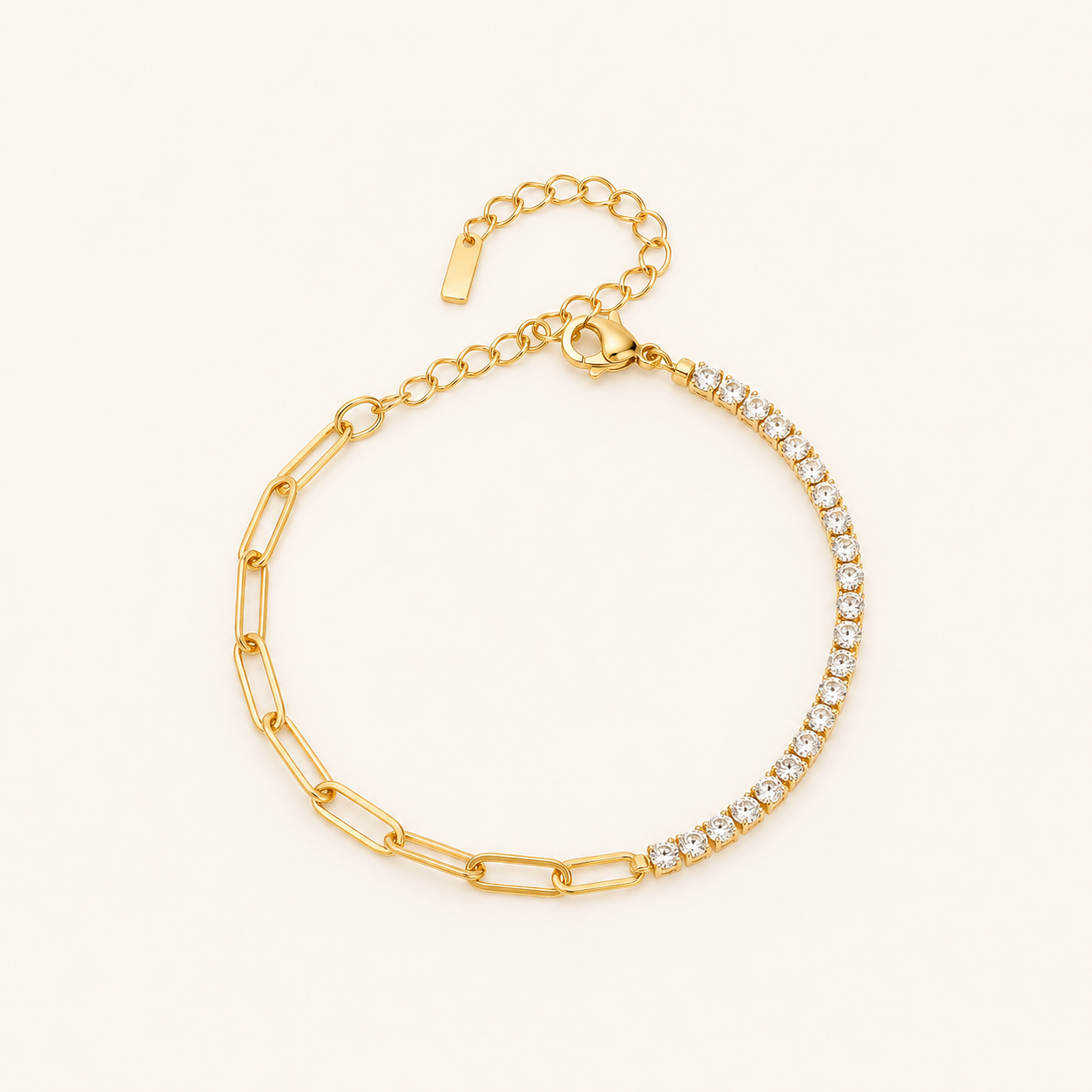 Aurelia Dual Luxe Tennis Link Bracelet - gold plated tennis link bracelet for women