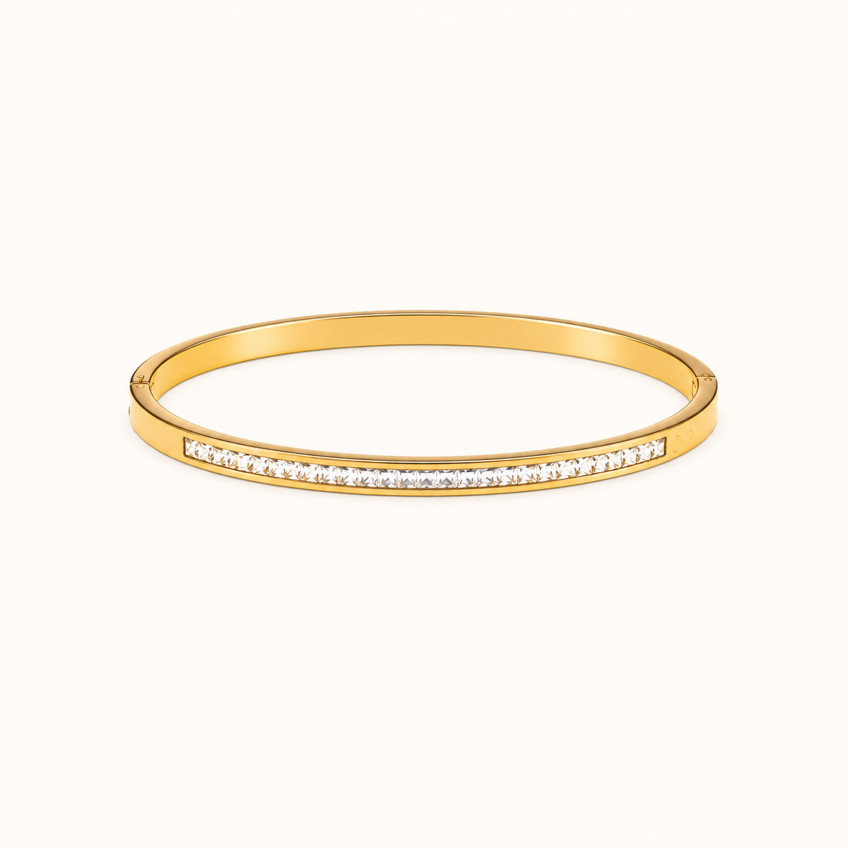 Aurelia Edge Bangle - gold plated geometric edge bangle for women - view 2