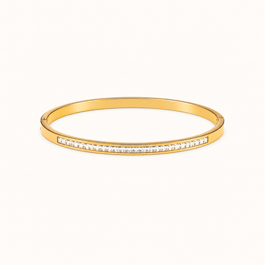 Aurelia Edge Bangle - gold plated geometric edge bangle for women - view 2