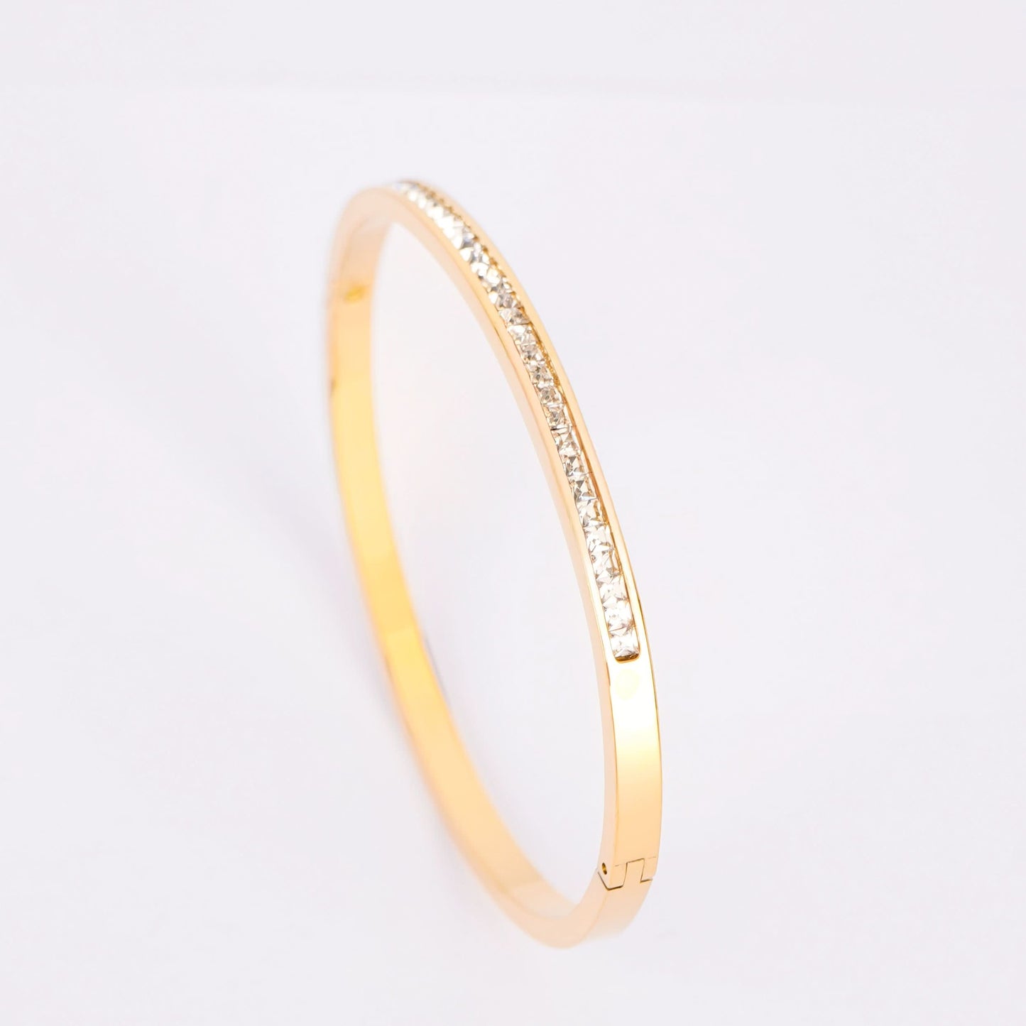 Aurelia Edge Bangle - gold plated geometric edge bangle for women - view 4