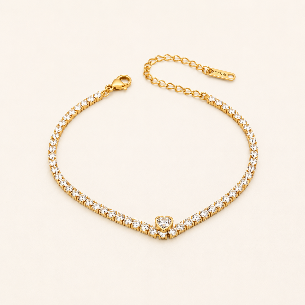 Aurelia Eternal Heart Bracelet - gold plated heart charm bracelet for women