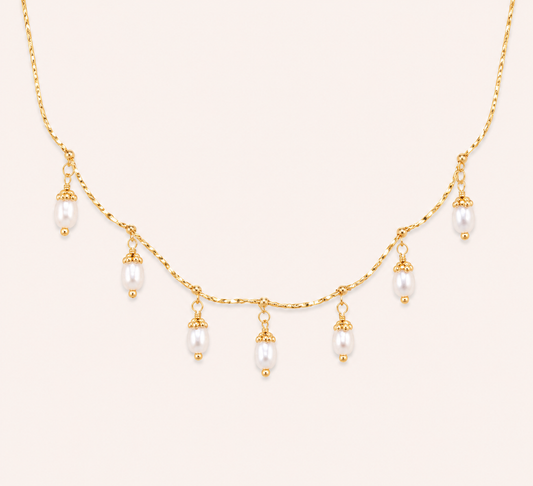 Aurelia French Pearl Necklace - gold plated pearl necklace for women