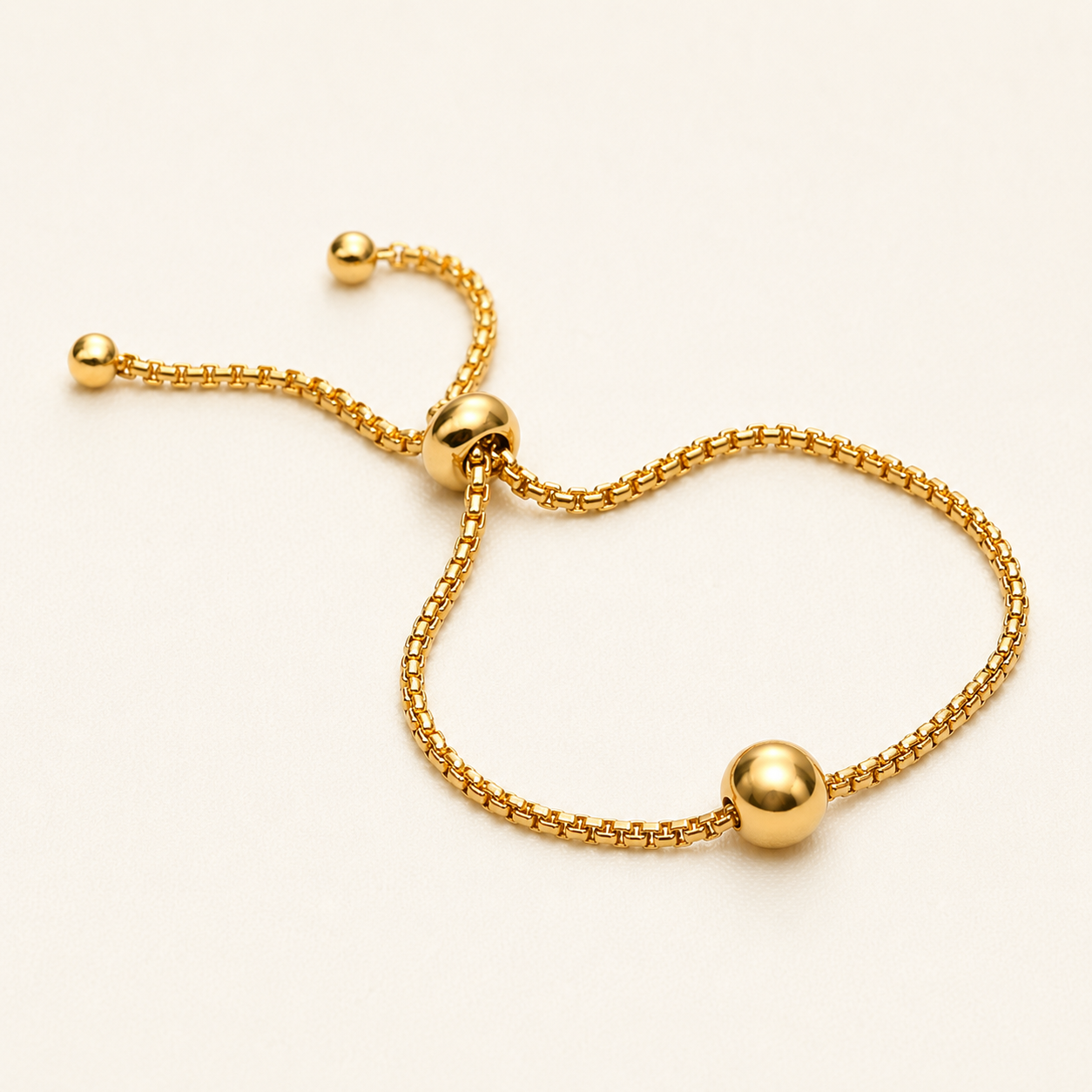 Aurelia Gold Bead Chain Bracelet - gold plated bead chain bracelet for women