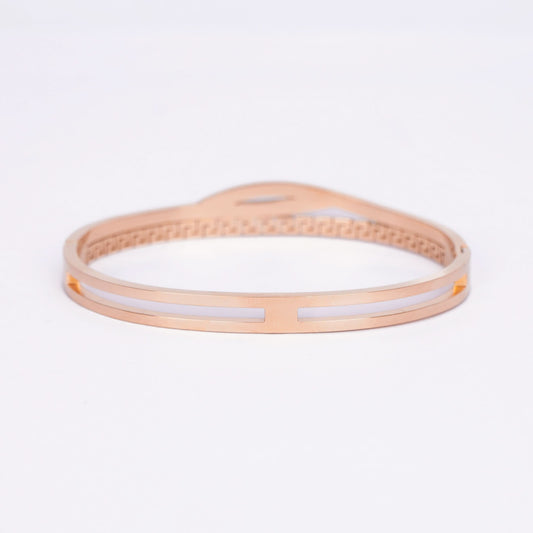 Aurelia Luxe Bangle Bracelet - gold plated Greek pattern bangle for women - view 2