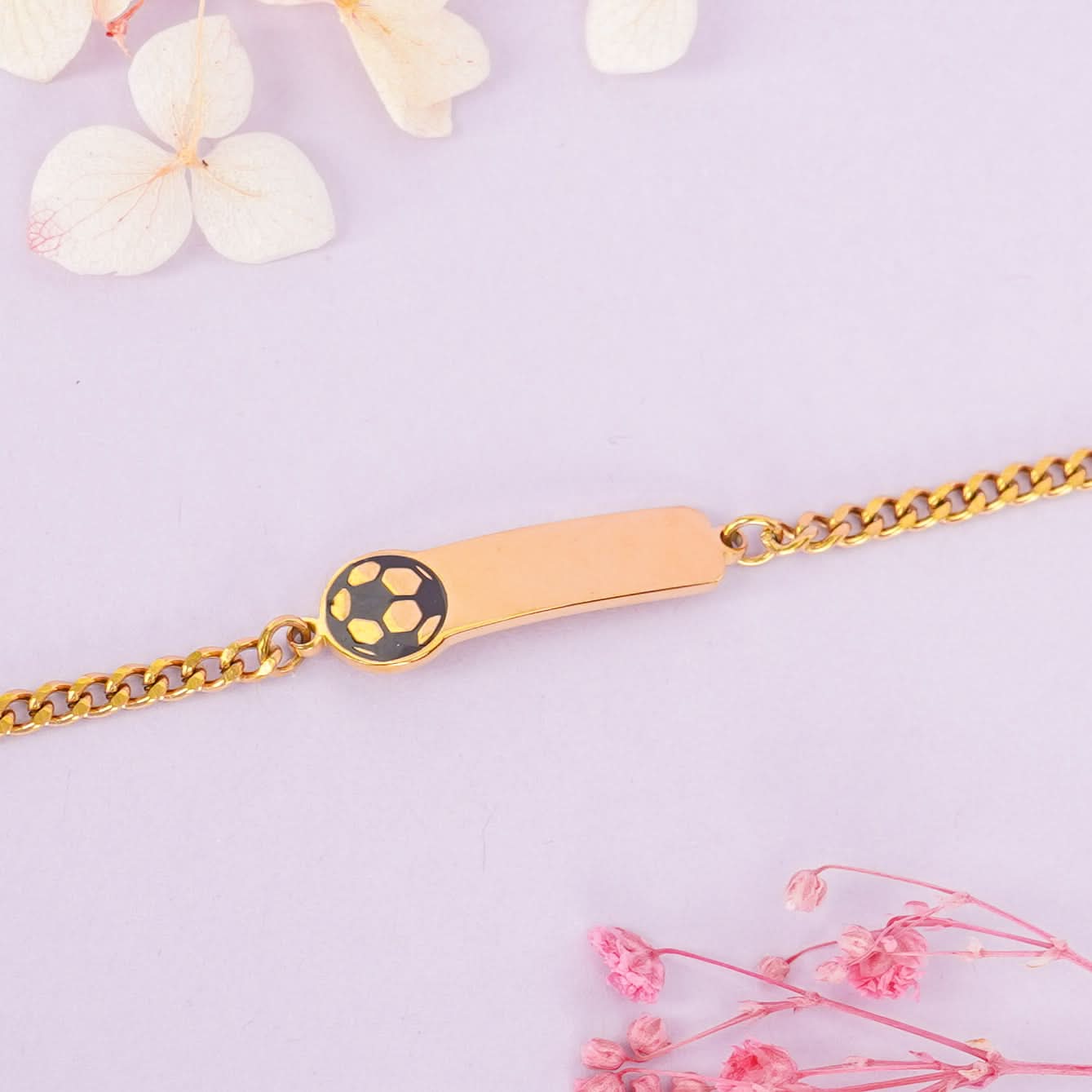 Aurelia Sporty Charm Bracelet - gold plated football charm bracelet for women - view 2