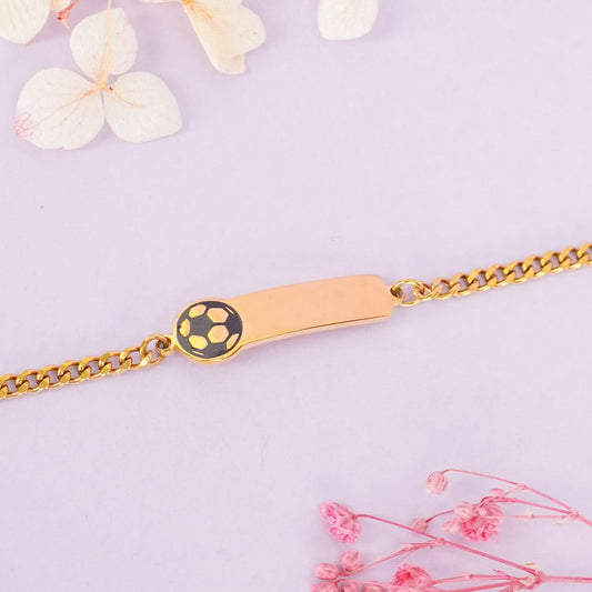 Aurelia Sporty Charm Bracelet - gold plated football charm bracelet for women - view 2