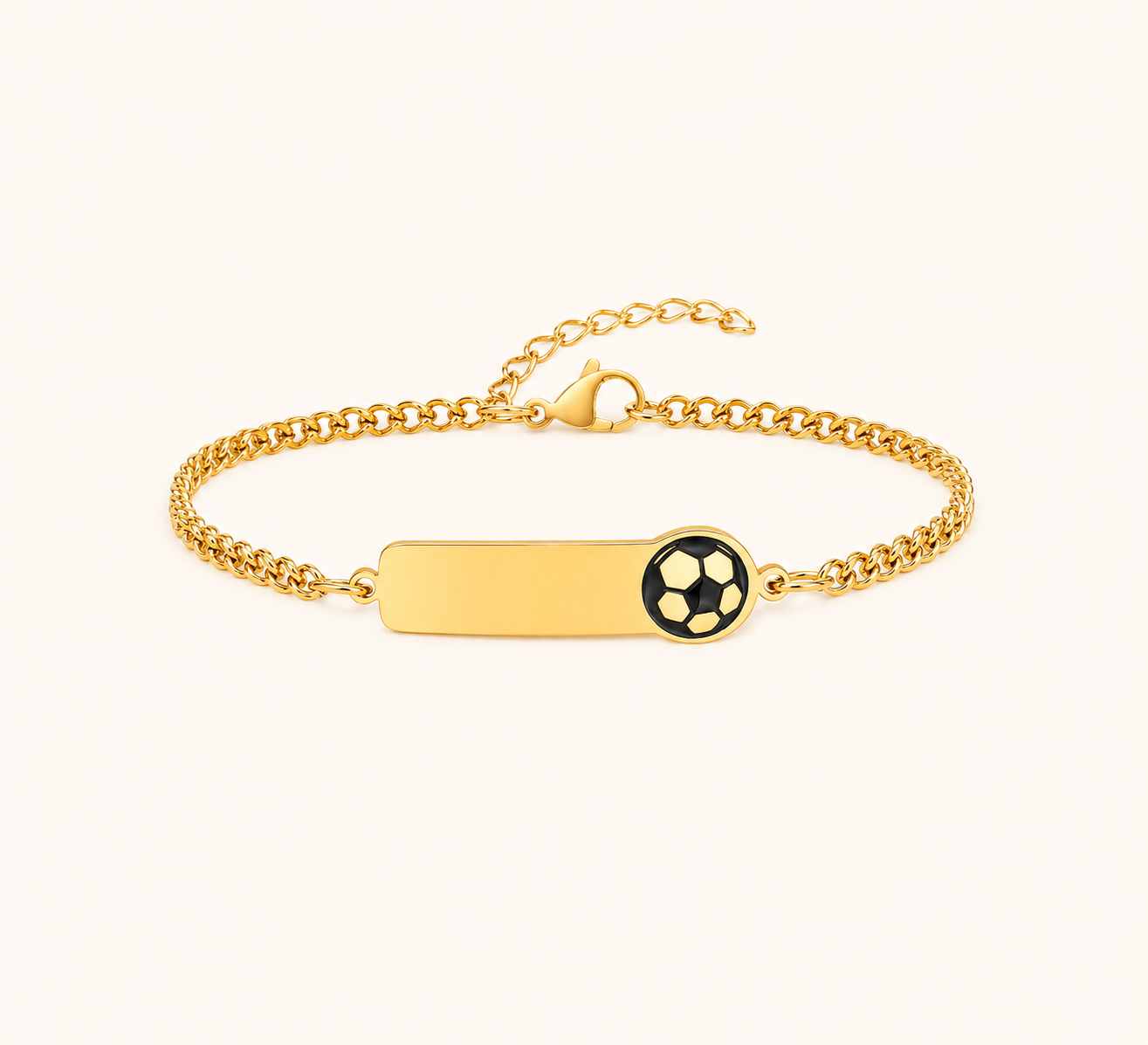 Aurelia Sporty Charm Bracelet - gold plated football charm bracelet for women