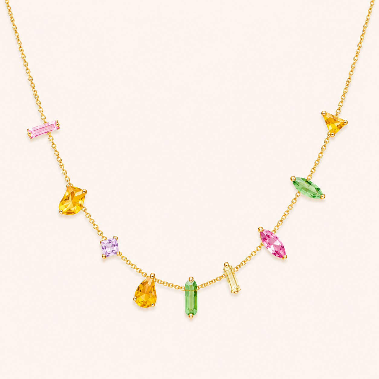 Aurelia Sweet Geometric Necklace - gold plated geometric pattern necklace for women