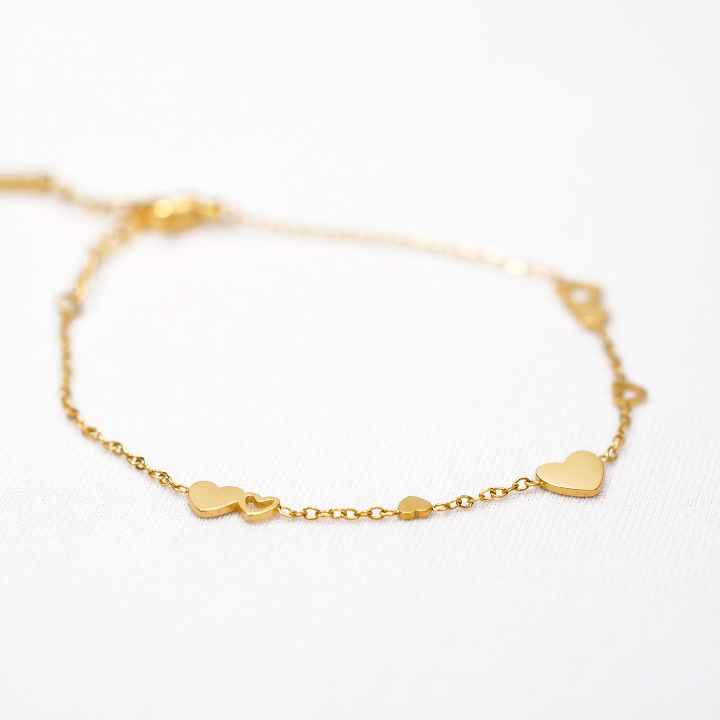 Aurelia Sweet Heart Bracelet - gold plated heart charm bracelet for women - view 3
