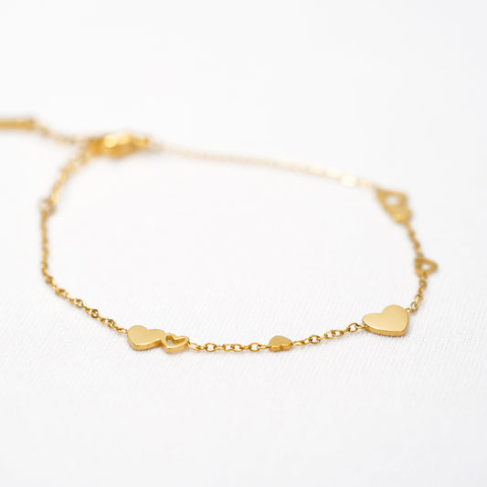 Aurelia Sweet Heart Bracelet - gold plated heart charm bracelet for women - view 3
