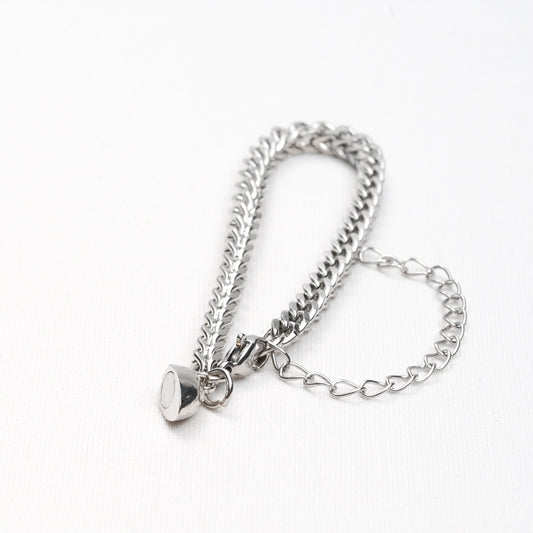 Aurelia Unity Heart Bracelet Set - two-tone matching heart bracelets for couples - view 3
