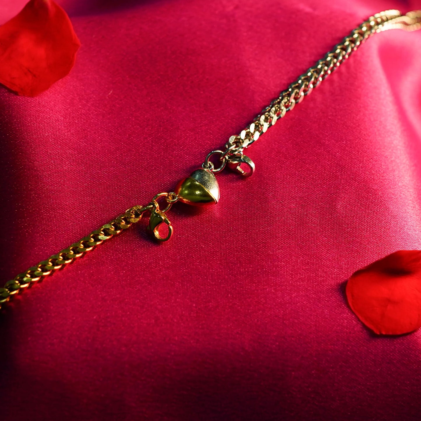 Aurelia Unity Heart Bracelet Set - two-tone matching heart bracelets for couples - view 7