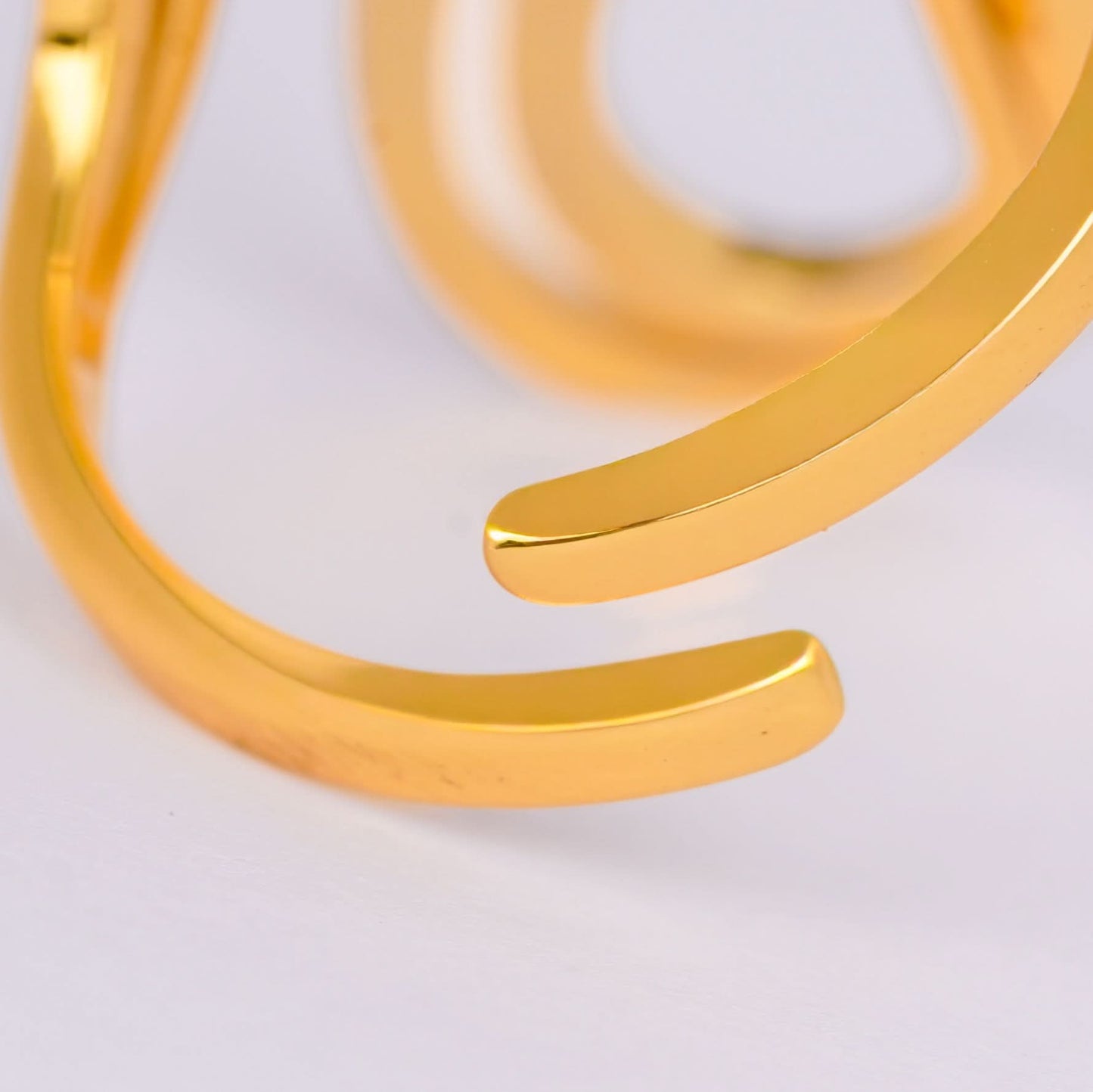 Aurelian Sine Wave Bypass Ring - gold plated S-curve bypass ring for women - view 3