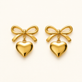 Belléria Heart Bow Drop Earrings