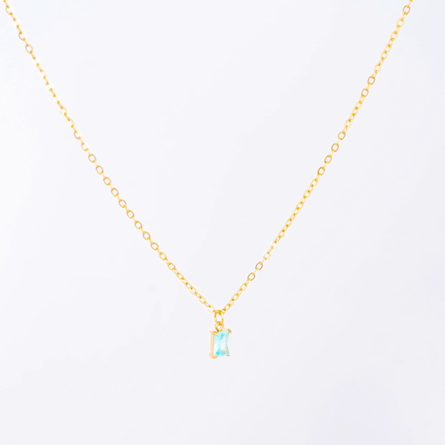 Birthstone Grace Crystal Pendant Necklace - gold plated birthstone crystal necklace for women - view 10