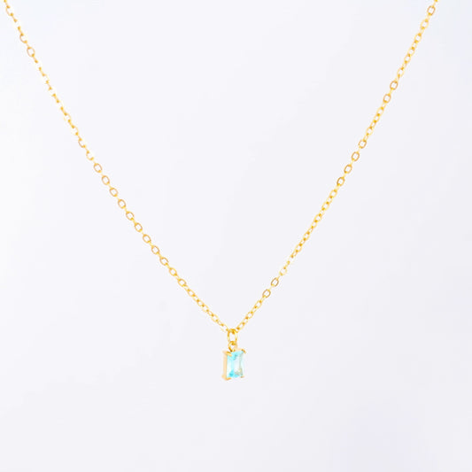 Birthstone Grace Crystal Pendant Necklace - gold plated birthstone crystal necklace for women - view 10