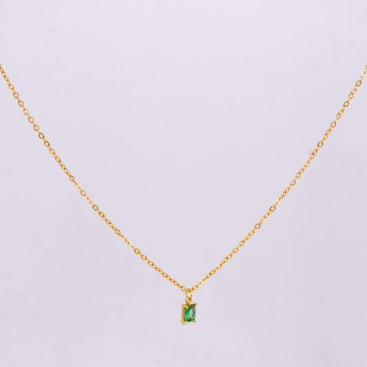Birthstone Grace Crystal Pendant Necklace - gold plated birthstone crystal necklace for women - view 4