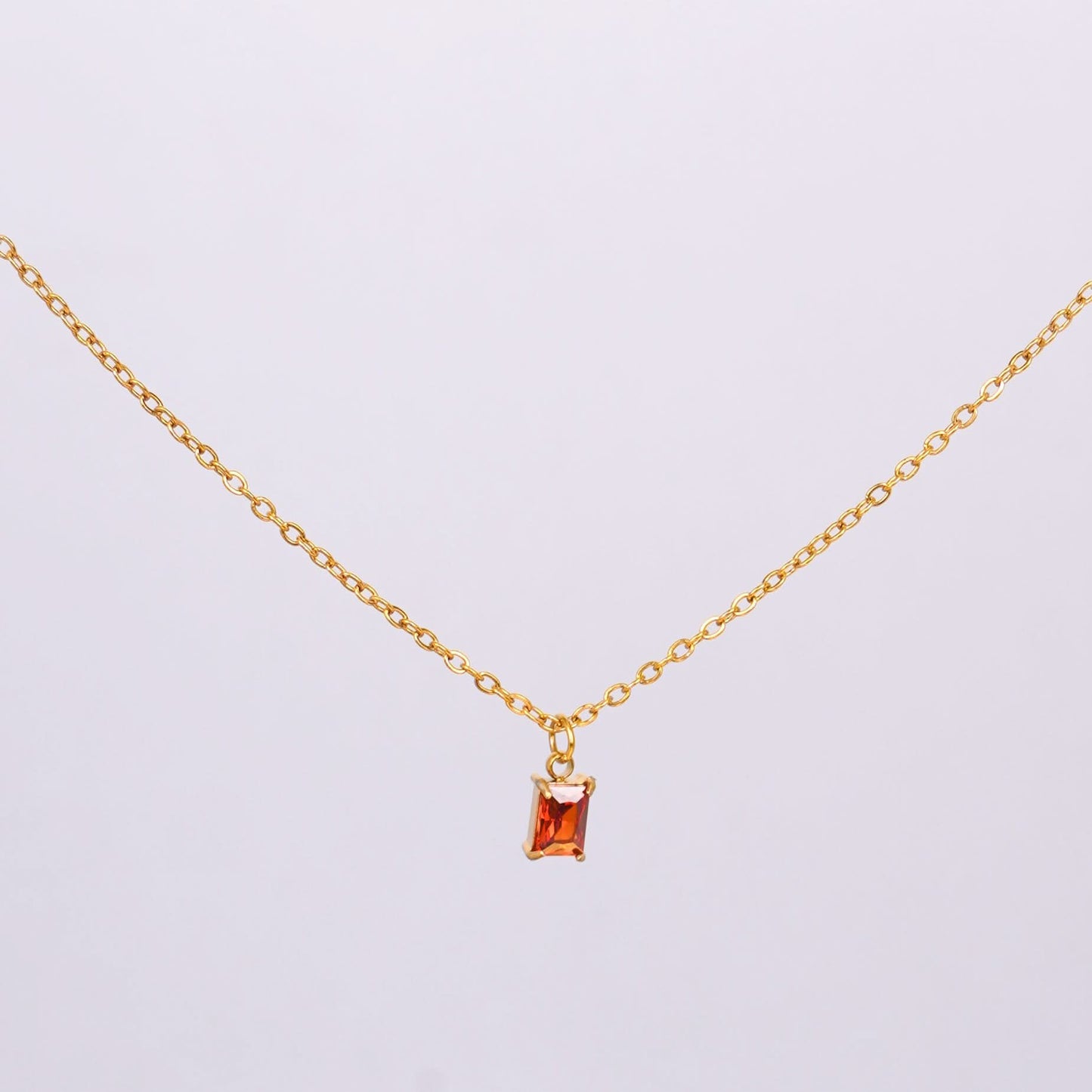 Birthstone Grace Crystal Pendant Necklace - gold plated birthstone crystal necklace for women - view 6