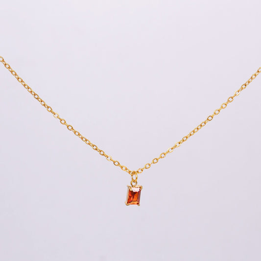 Birthstone Grace Crystal Pendant Necklace - gold plated birthstone crystal necklace for women - view 6