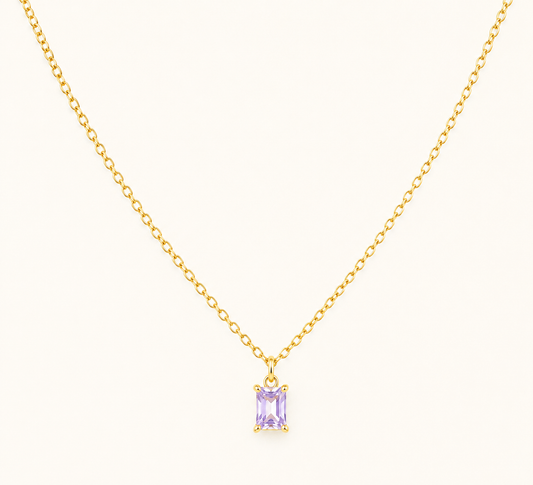 Birthstone Grace Crystal Pendant Necklace - gold plated birthstone crystal necklace for women