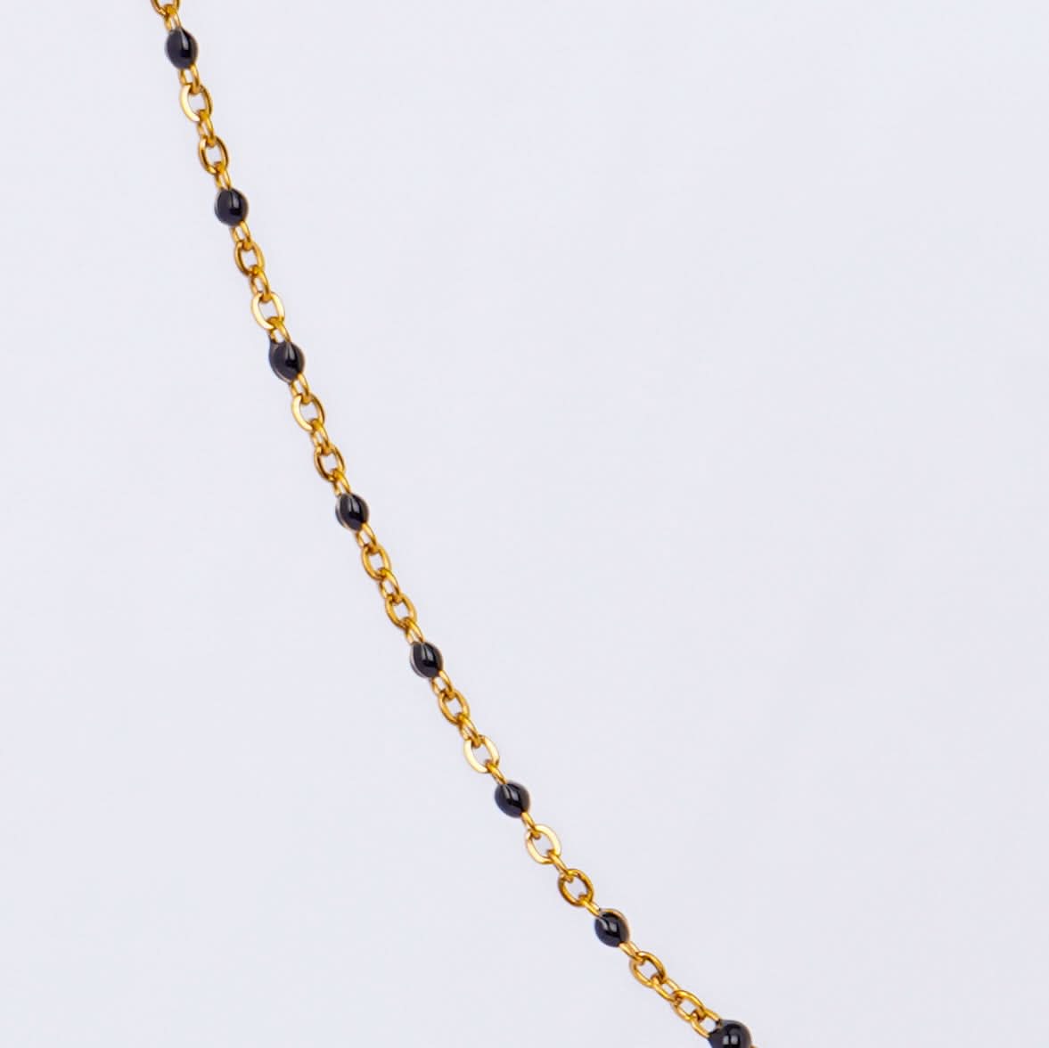 Black Geometric Gold Accent Necklace - gold plated black geometric pendant necklace for women - view 2