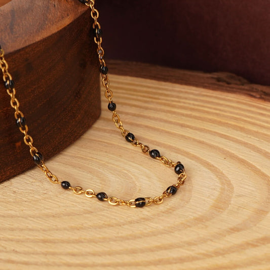 Black Geometric Gold Accent Necklace - gold plated black geometric pendant necklace for women - view 3