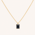 Black Luxe Square Pendant Necklace