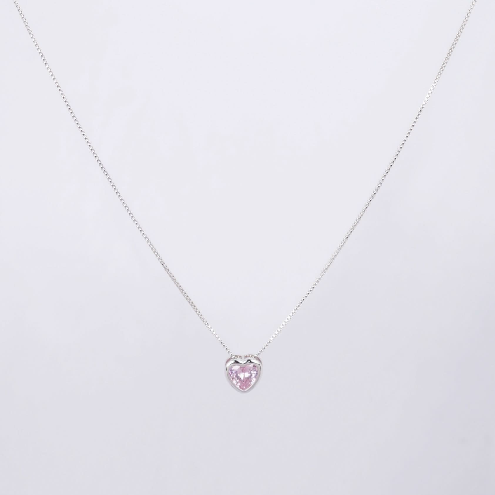 Blush Heart Zircon Necklace - gold plated blush heart zircon necklace for women