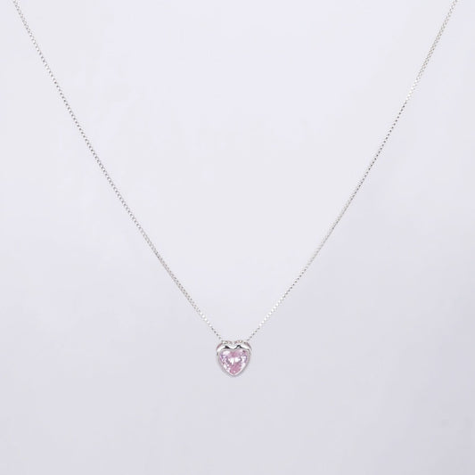 Blush Heart Zircon Necklace - gold plated blush heart zircon necklace for women