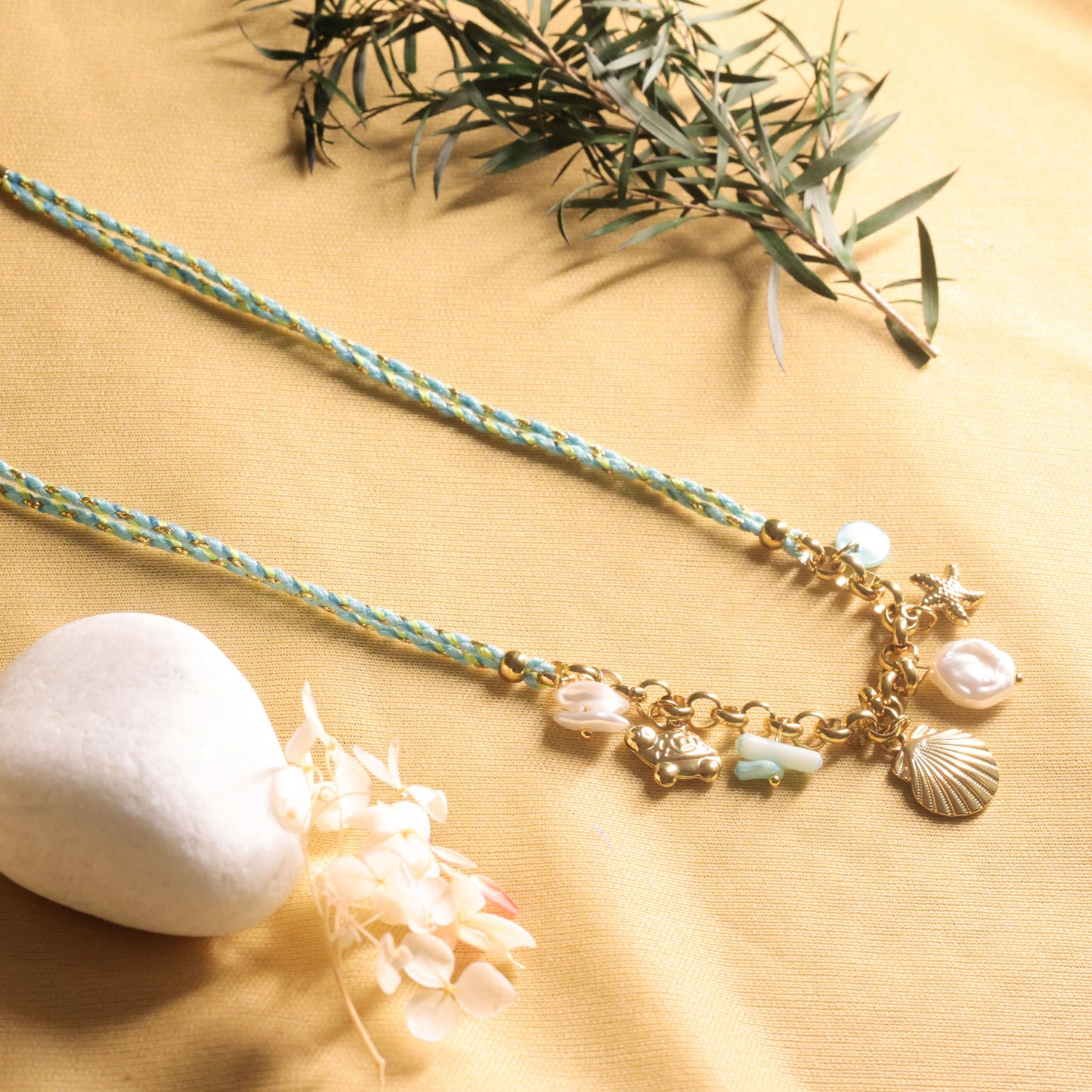 Bohemian Ocean Charm Necklace - gold plated ocean charm necklace for women - view 3