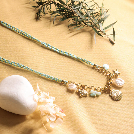 Bohemian Ocean Charm Necklace - gold plated ocean charm necklace for women - view 3