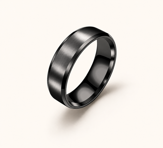 Bold Black Steel Ring - stainless steel band ring for men and women