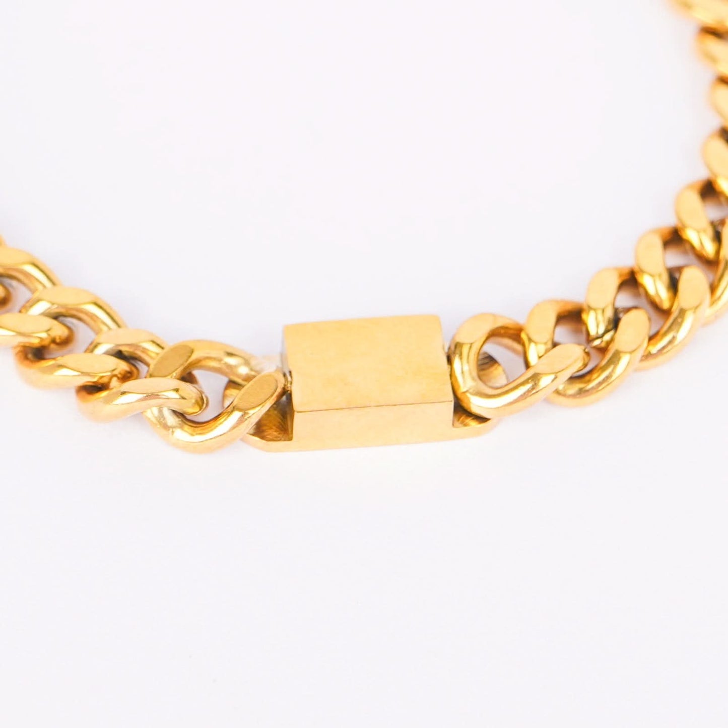 Bold Link Gold Bracelet - gold plated chunky link chain bracelet for women - view 2