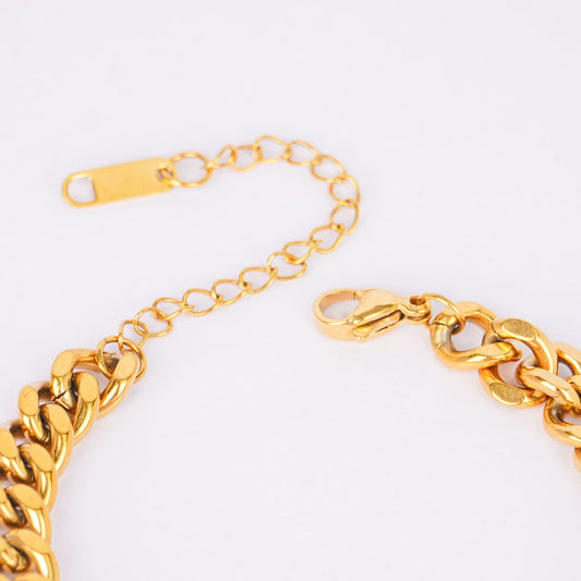 Bold Link Gold Bracelet - gold plated chunky link chain bracelet for women - view 3