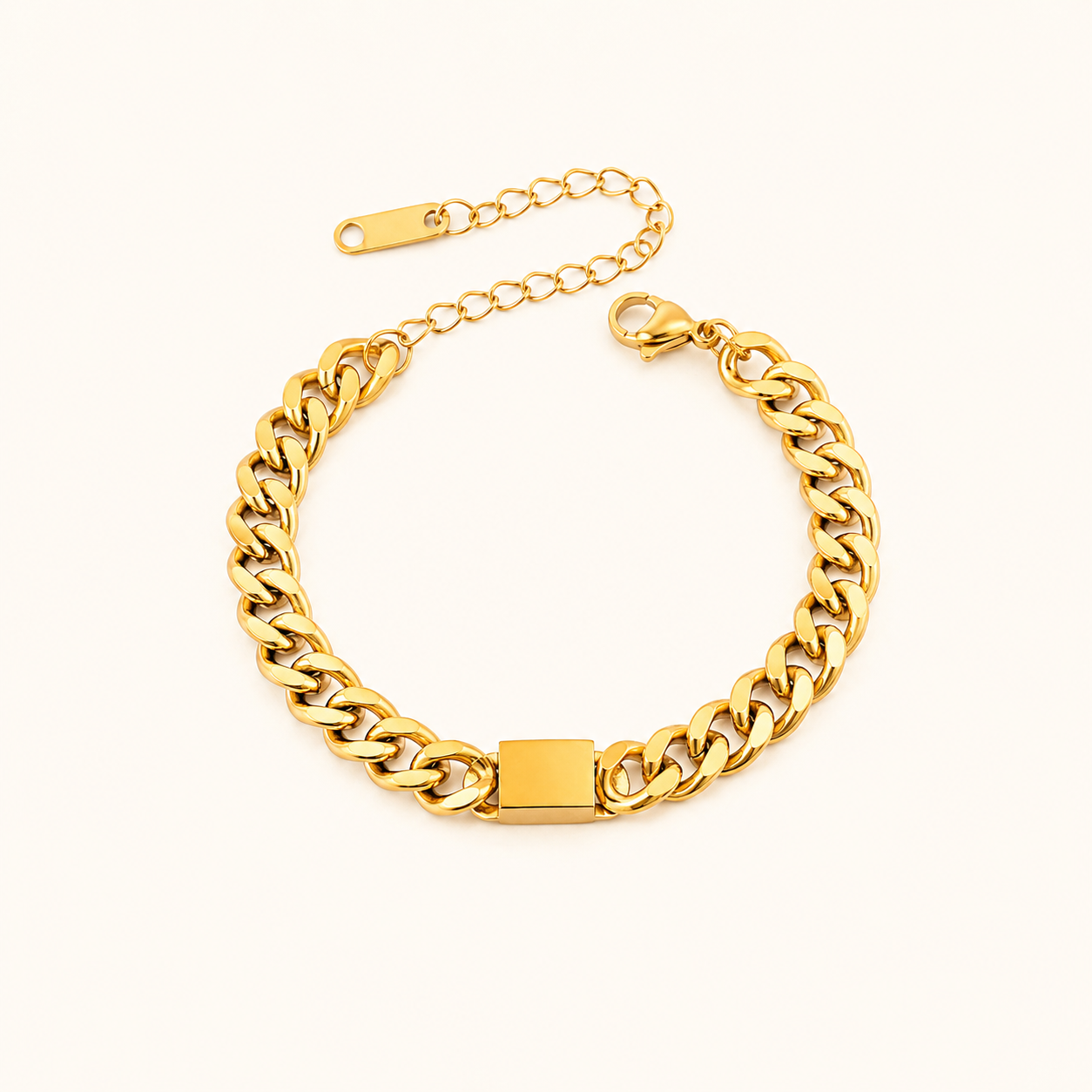 Bold Link Gold Bracelet - gold plated chunky link chain bracelet for women